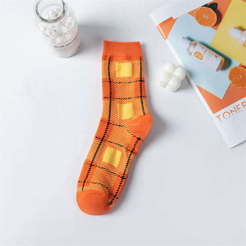 Wholesale Four Seasons Thanksgiving Diamond Check Socks