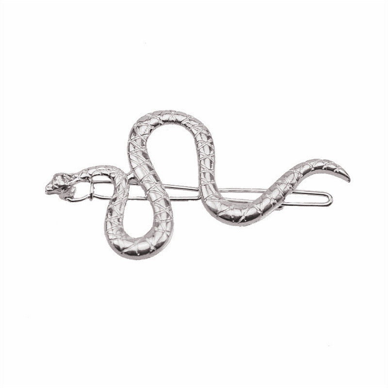 Wholesale personality snake-shaped cold retro frog clip alloy one-word bangs clip