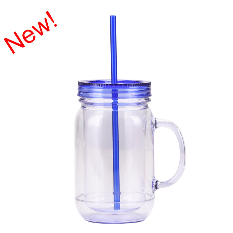 Wholesale solid color plastic cock cup with handle