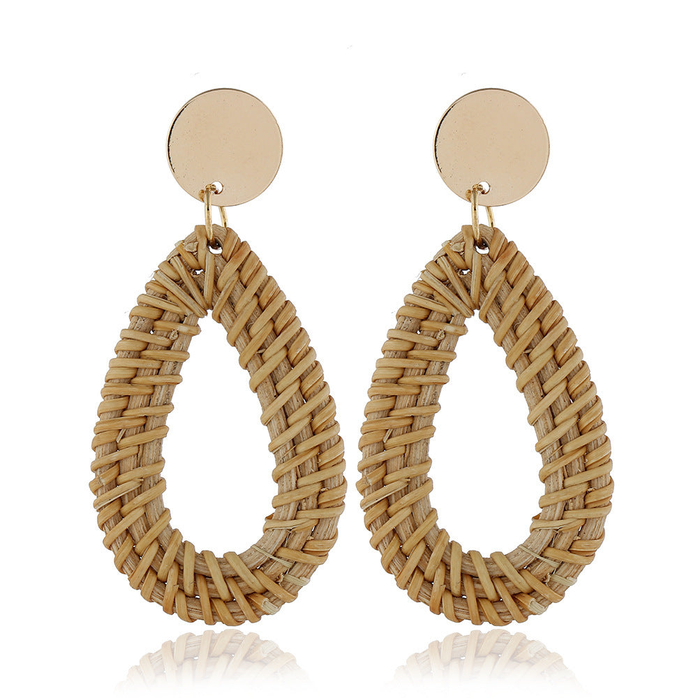 Wholesale Geometric Acrylic Straw Earrings