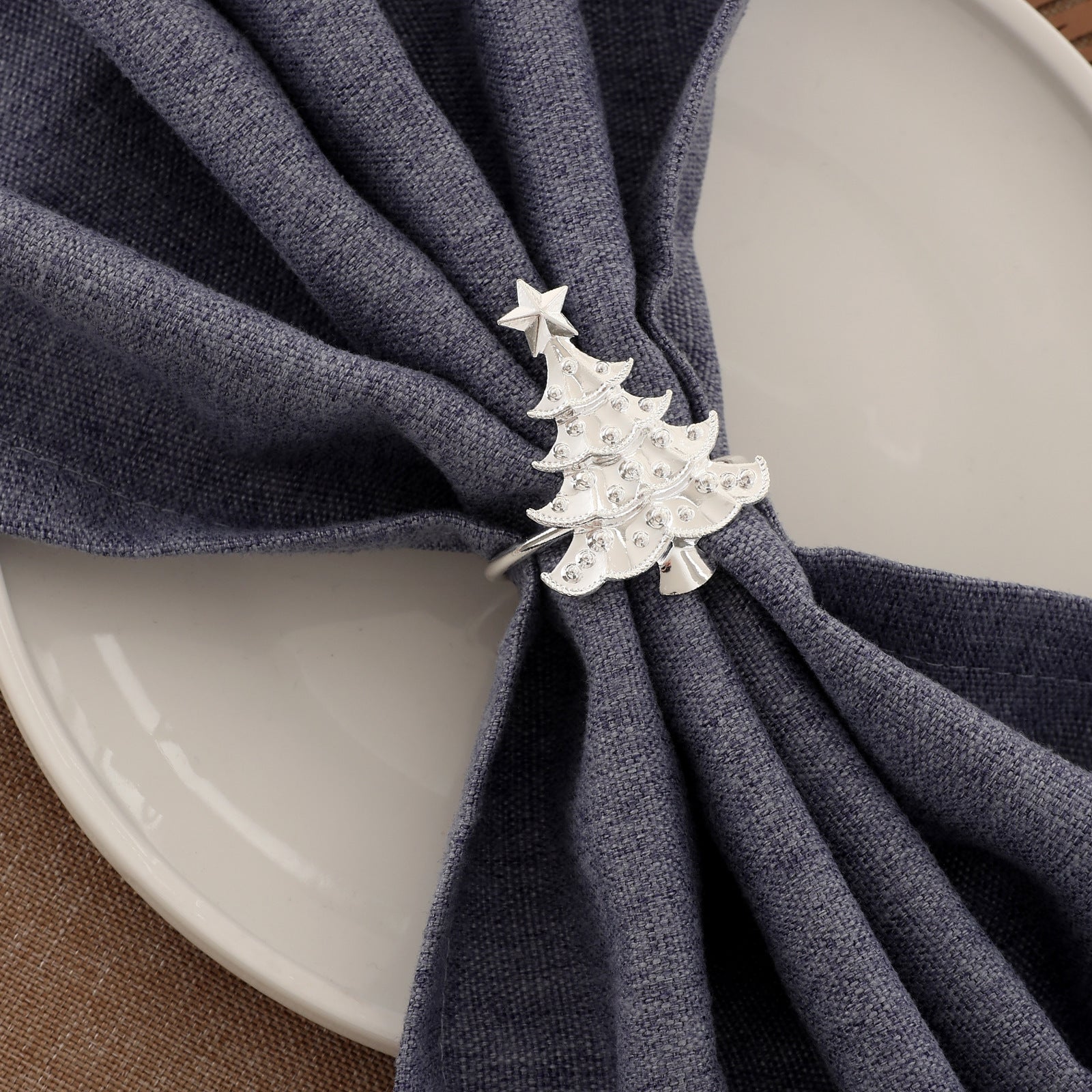 Wholesale 10pcs/pack Christmas tree napkin ring buckle table decorations