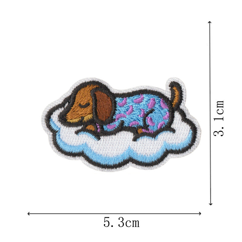 Wholesale Cute Puppy Embroidered Iron On Patches 9 Piece Set For Denim ets School Uniforms DIY Decorative Accent