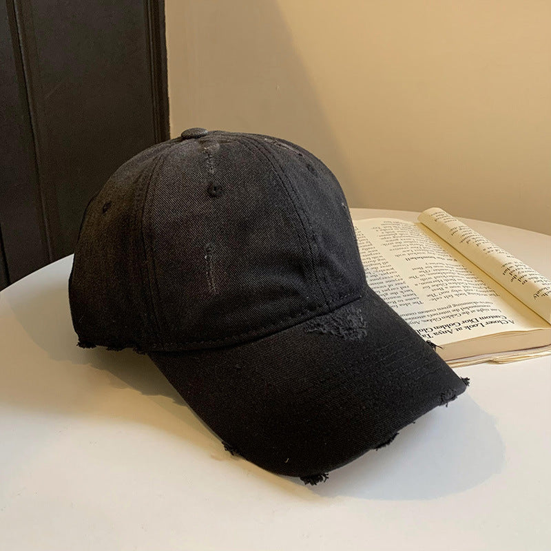 Wholesale Broken hole pink wide brim sweet cool baseball cap