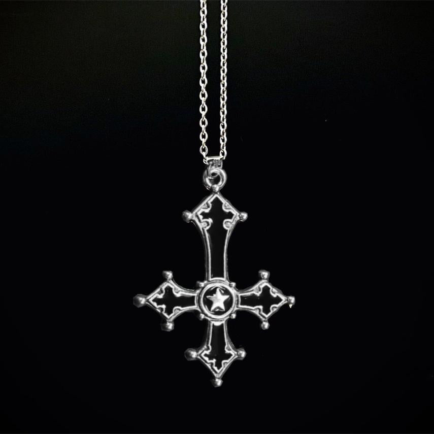 Wholesale Blood Red Gothic Inverted Cross Pendant Necklace