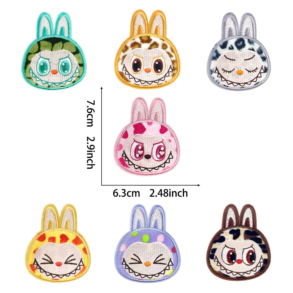 Wholesale Cartoon Embroidered Badge Polyester Self Adhesive Sticker For Kids Shoes Hats DIY Accessory OLY Exclusive