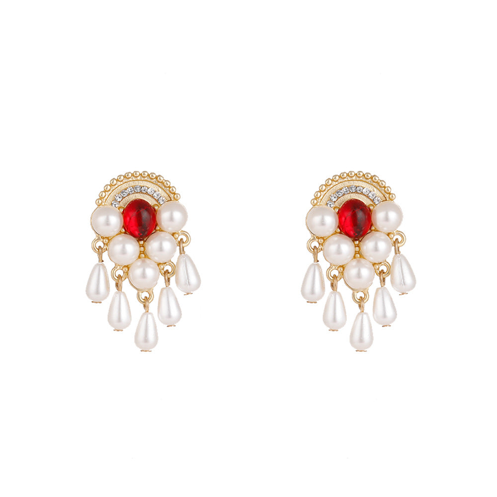 Wholesale Vintage Pearl Zinc Alloy Earrings