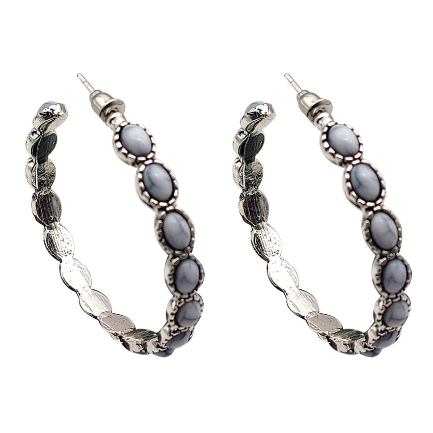 Pendientes de círculo grande de metal turquesa de forma turquesa al por mayor