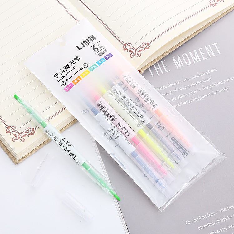 Wholesale Plastic 6-color Marking Emphasis Marking Pen