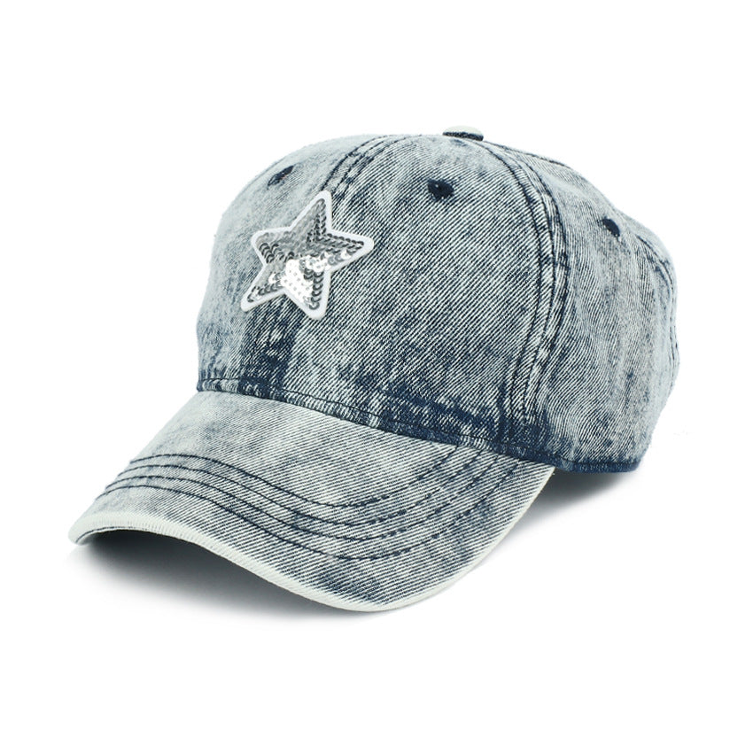 Wholesale Jeans Sequins Men and Women's Cotton Casual Baseball Cap