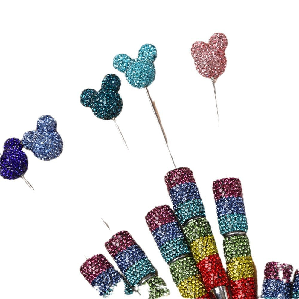 Wholesale  Rainbow Gradient Full Diamond Beadable Pens DIY Beadable