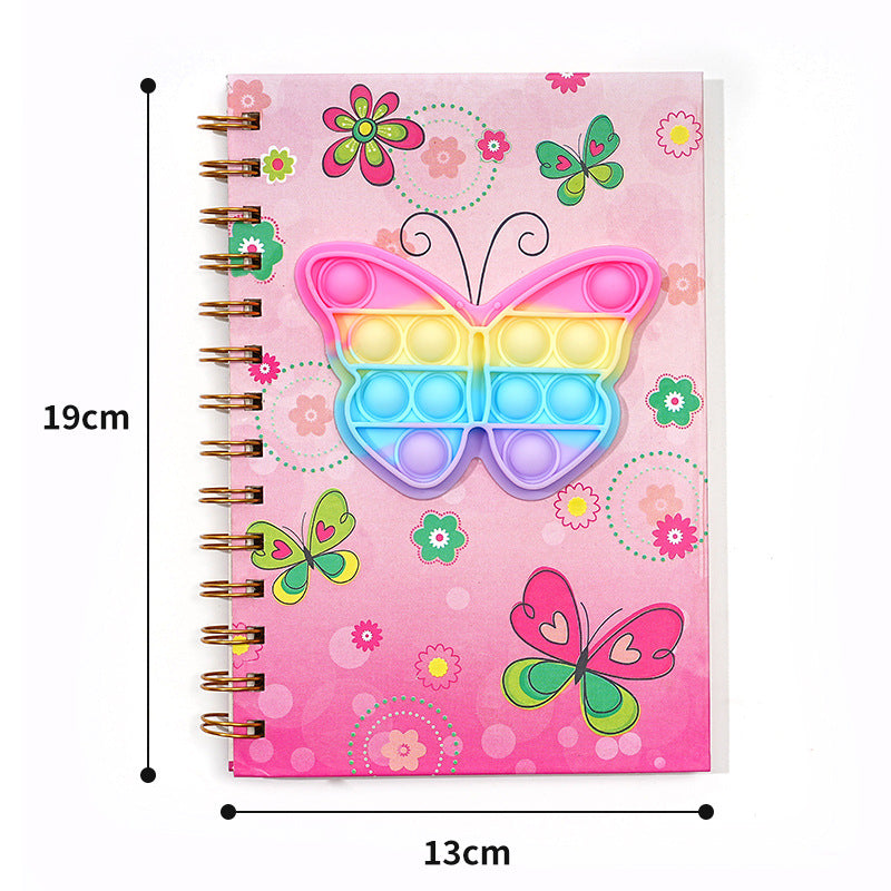 Wholesale bubble pop coil book dinosaur unicorn silicone notebook
