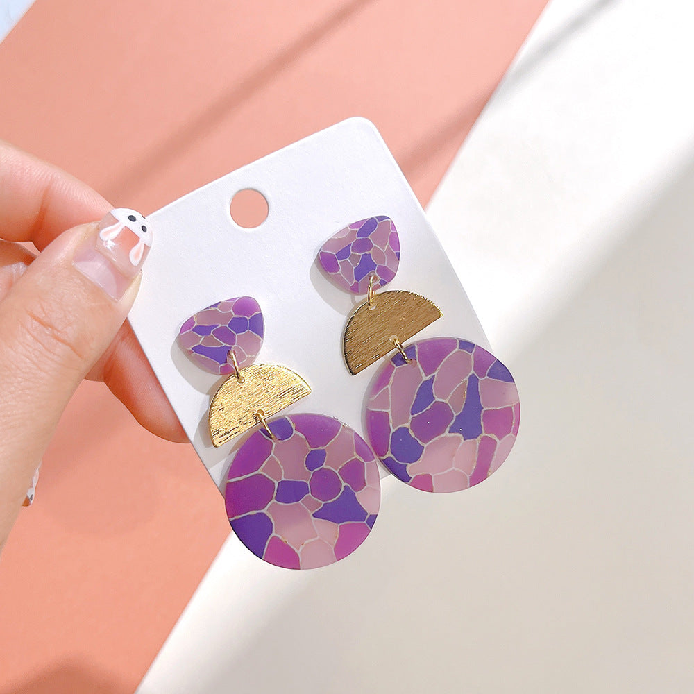 Wholesale Starry Sky sy Soft Ceramic Geometric Splicing Earrings