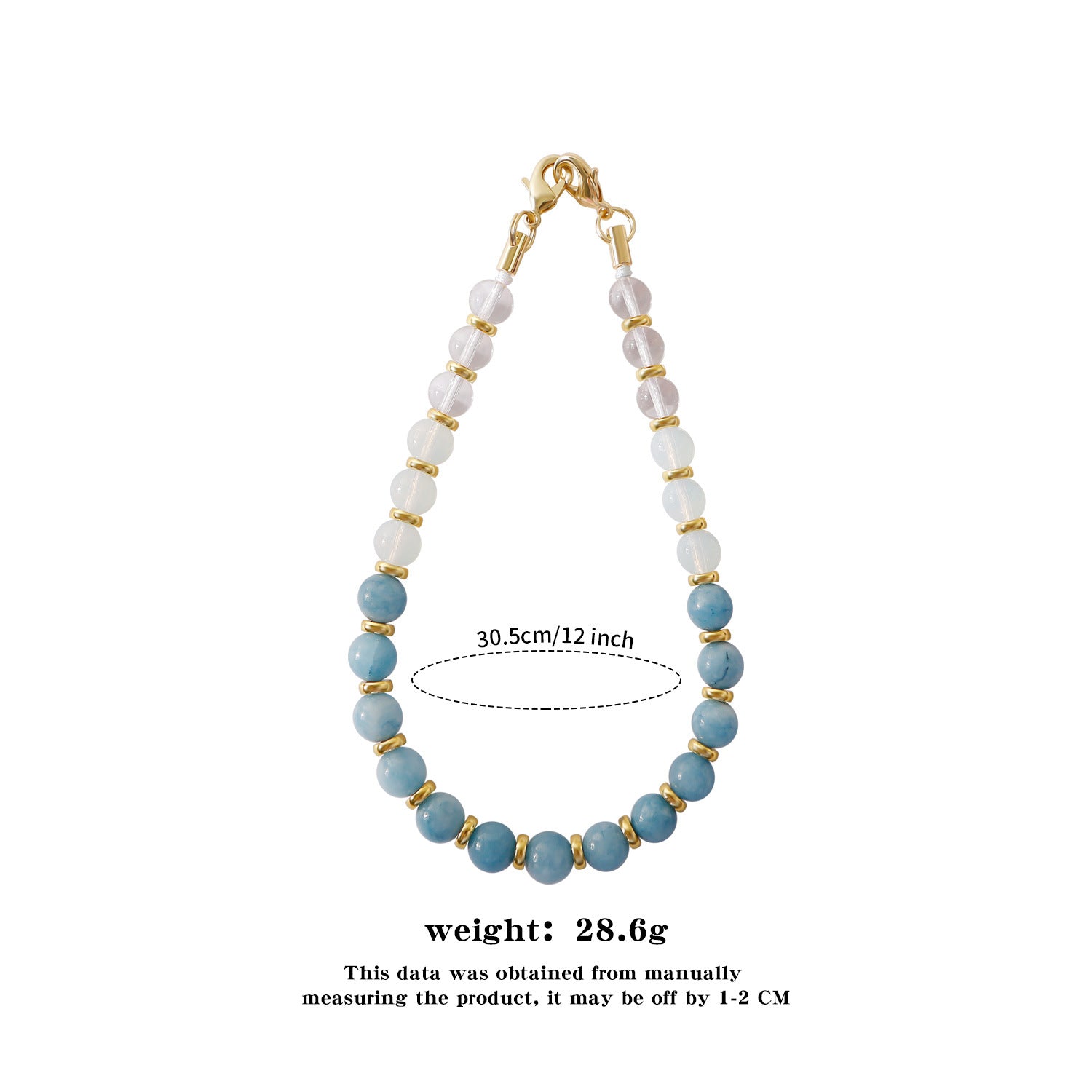 Wholesale Gradient Semi-precious Stone Light Luxury Fashion Double-ring Buckle Mobile Phone Chain