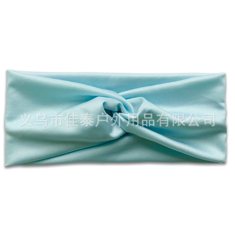 Wholesale Women's Solid Color Cross Hair Band Elastic Wide-brimmed Hair Band Exercise Running Sweat-absorbent Headband