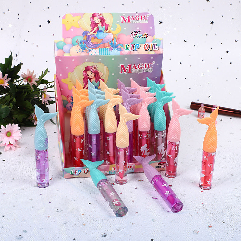 Wholesale 24PCS/PACK Plastic Mermaid Color Changing Lip Glaze