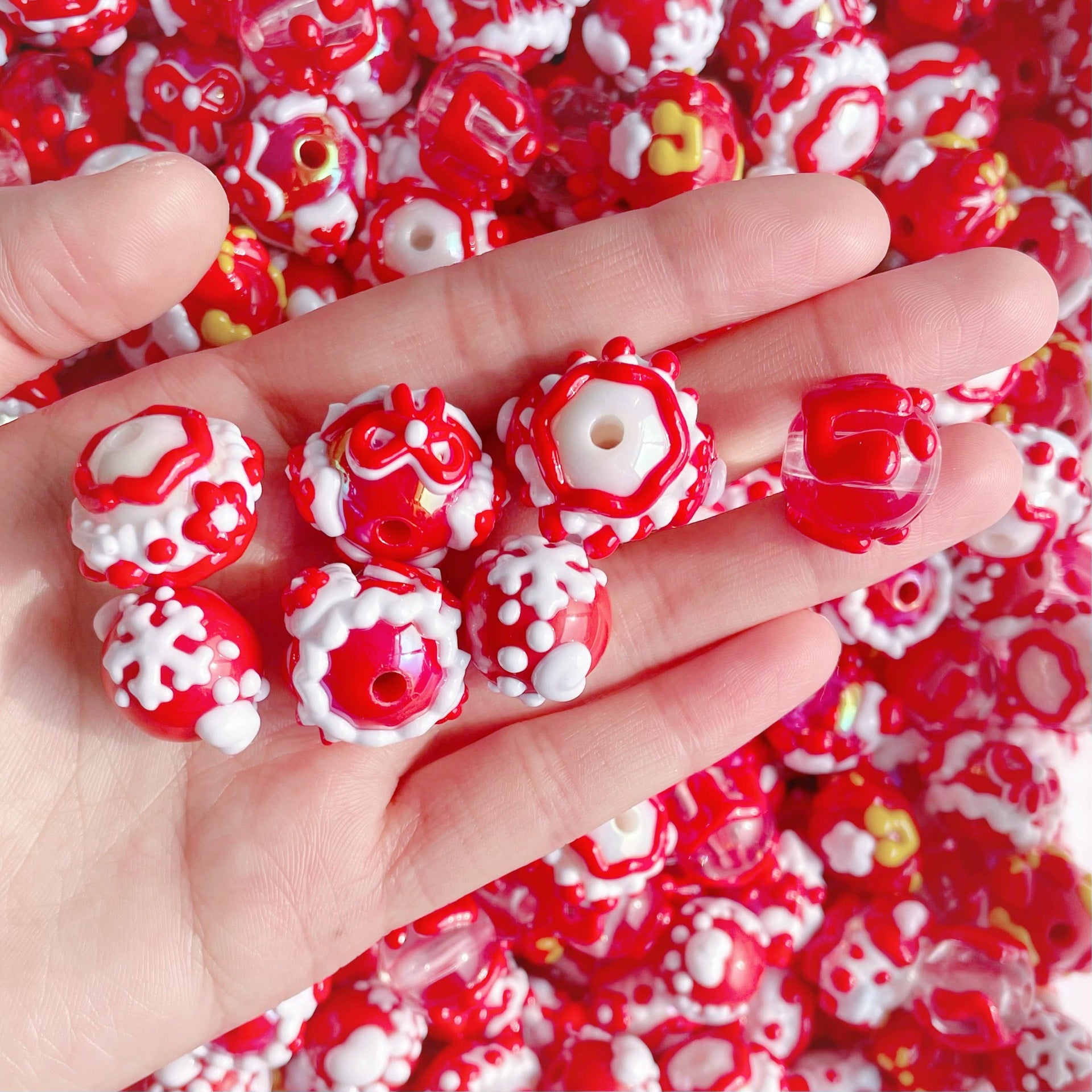 Wholesale 10pcs  Red New Year Love Butterfly Acrylic Beads