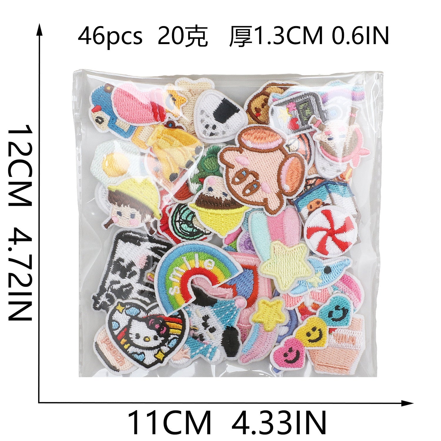 Wholesale Drink Cup Cow And Rice Ball Embroidered Iron On Patch Card Set For Clothing DIY Chic Accessory