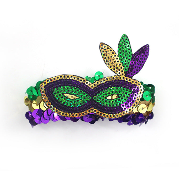 Wholesale Carnival Sequin Gold Purple Green Bracelet