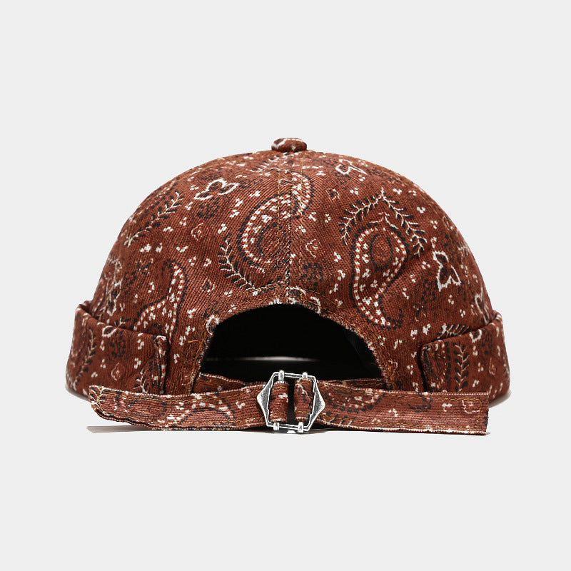 Wholesale  Cashew Flower Floor Hat  Retro Fashion Yuppie Hat Men's Trendy Melon Hat Beret