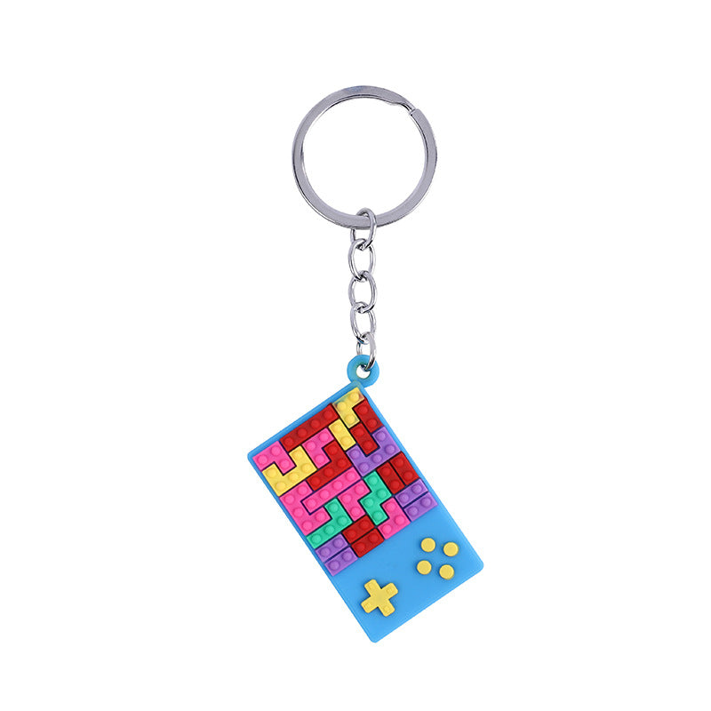 Wholesale 20pcs PVC Keychain Tetris Game Console