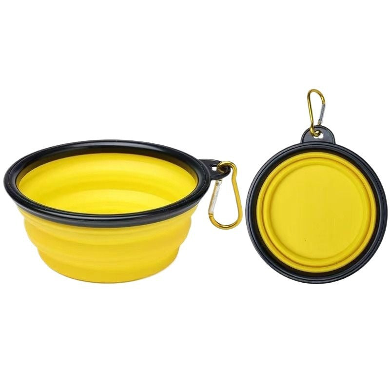 Wholesale pet folding silicone dog bowl small dog travel portable traveling portable drinking bowl cat food bowl bowl.