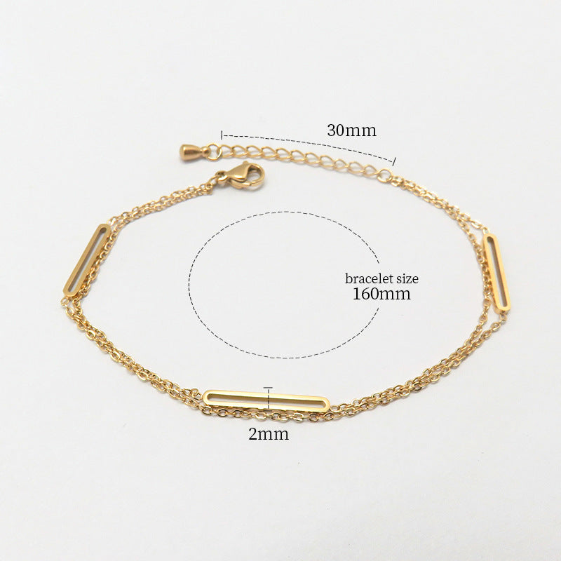 Wholesale Fashion all-match titanium steel bracelet women's European and American new 18K gold stainless steel love bracelet high sense