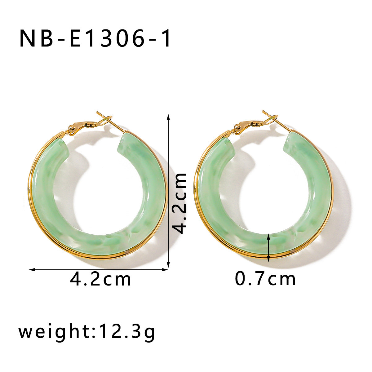 Wholesale Stainless Steel Electroplated 18k Gold Hollow Circle Resin High-end Niche Earrings