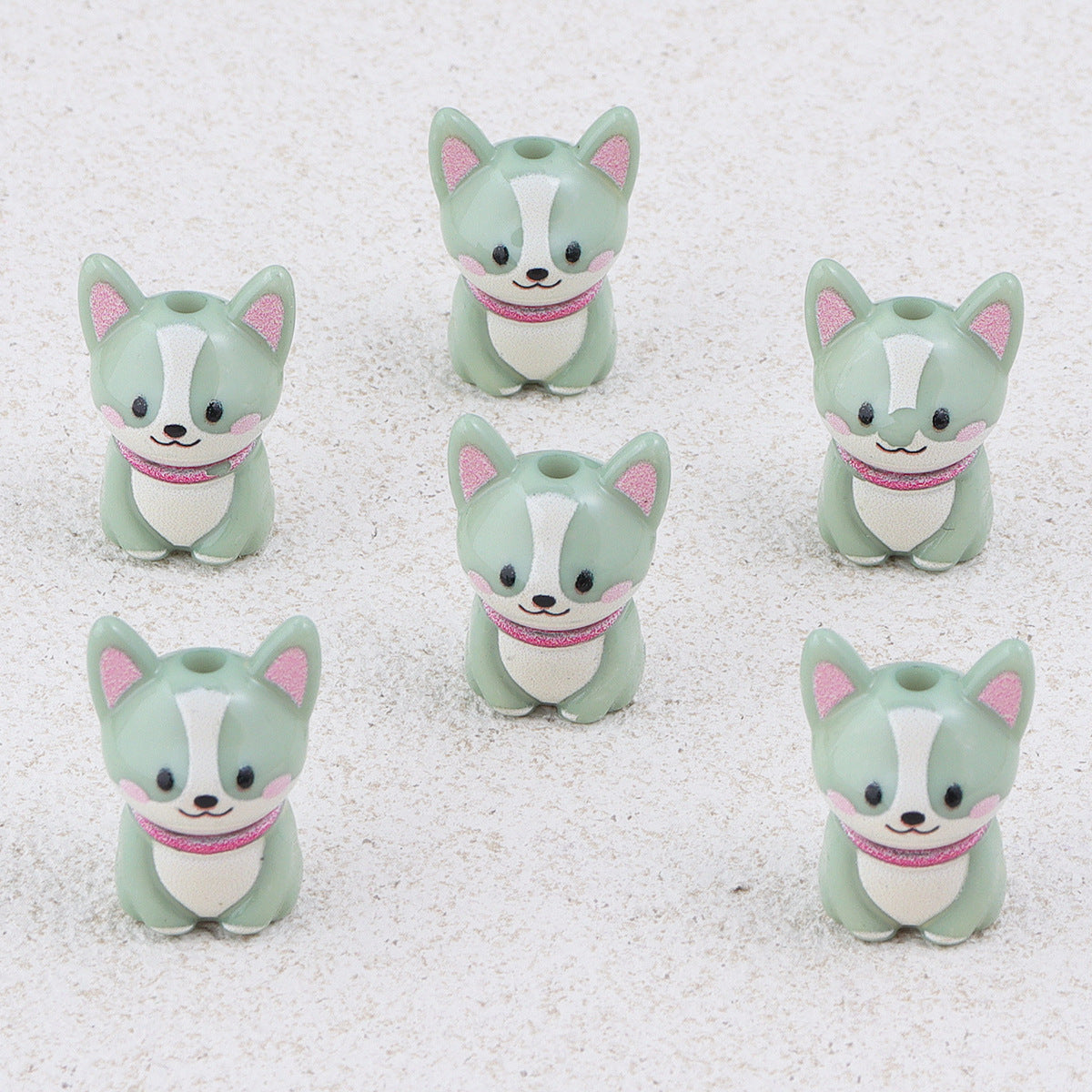 Wholesale 10pcs Colorful Cartoon Cute Dog Acrylic Beads
