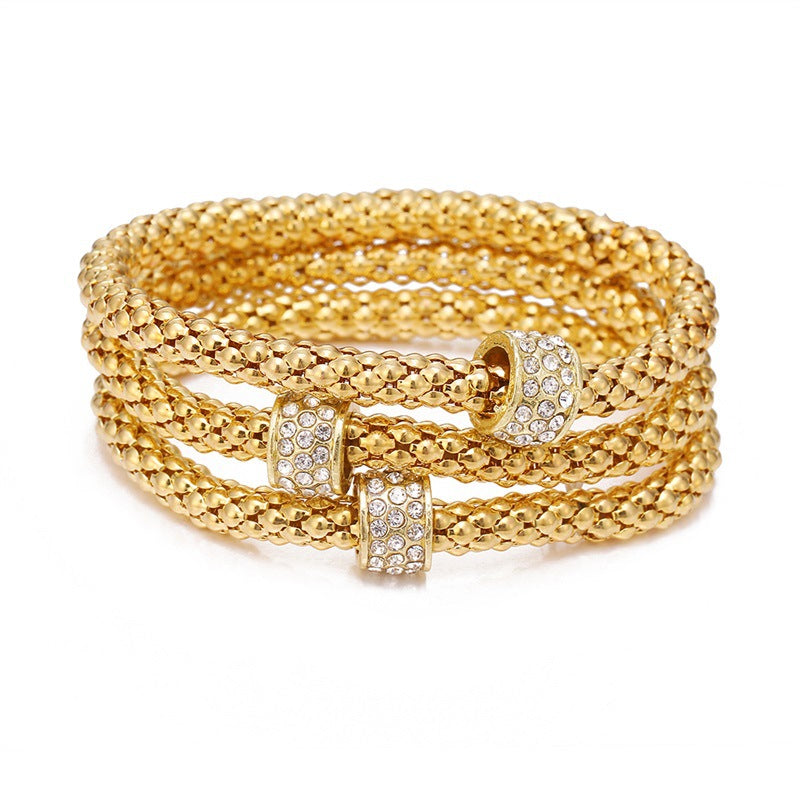 Wholesale Popcorn Chain Three Color Set Bracelet