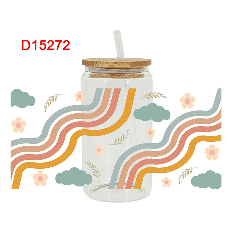 Wholesale UV Transfer Paste Glass Crystal Label Crystal Paste 16OZ UV DTF WRAPS 23cmX11cm
