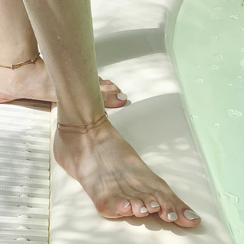 Wholesale Replica S925 Silver Beads Snake Bone Chain Anklet