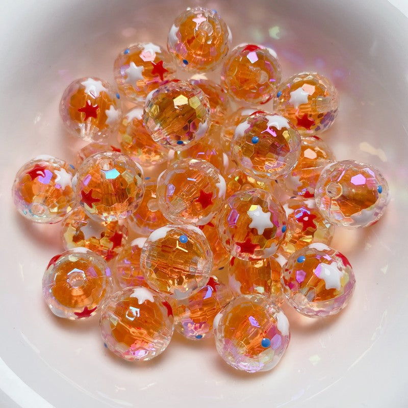 Wholesale 5pcs/pack 16mm Hand-painted Rabbit Bear Cut Face Round Beads