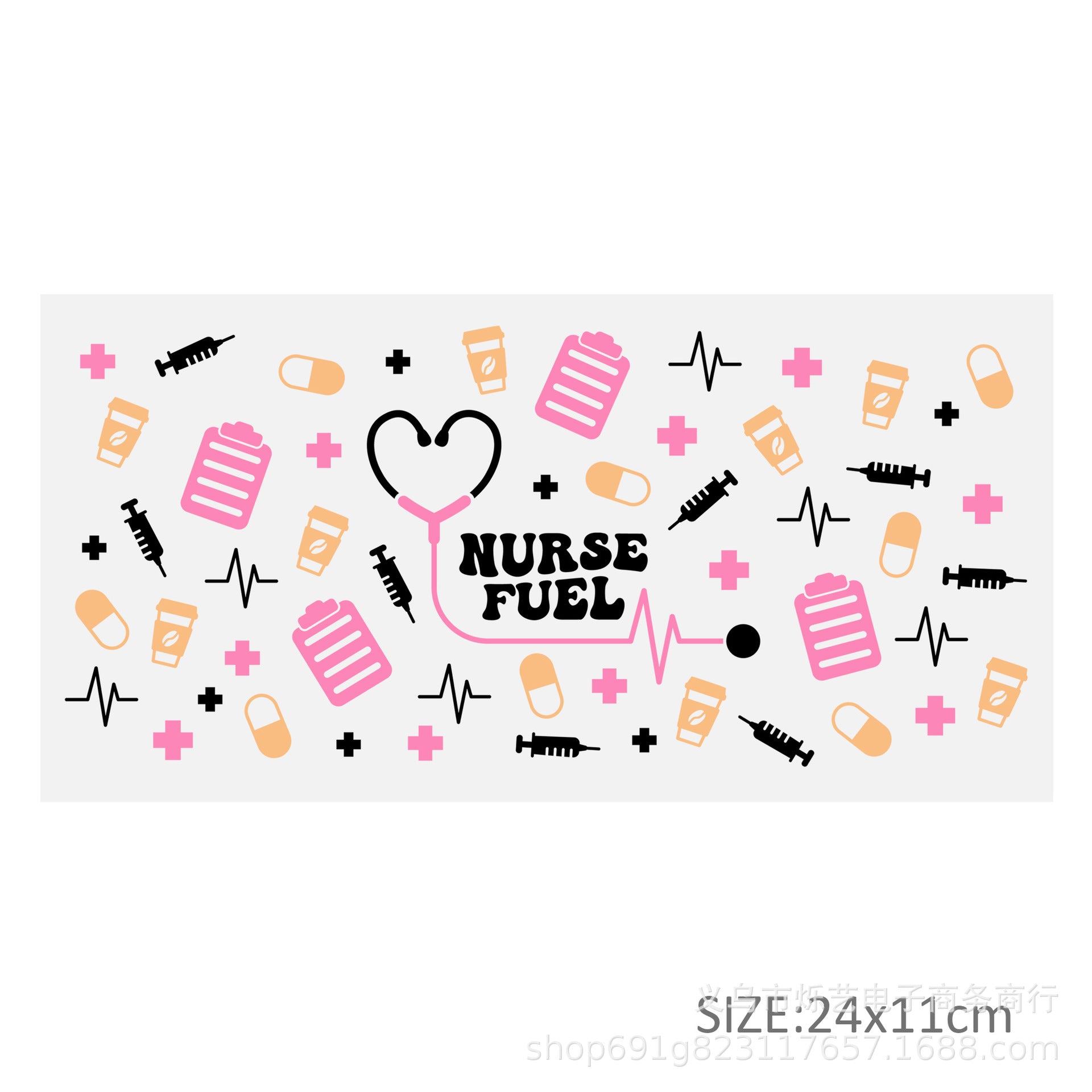 Wholesale 5pcs Nurse Medical Health 16oz Cup UV DTF Wraps