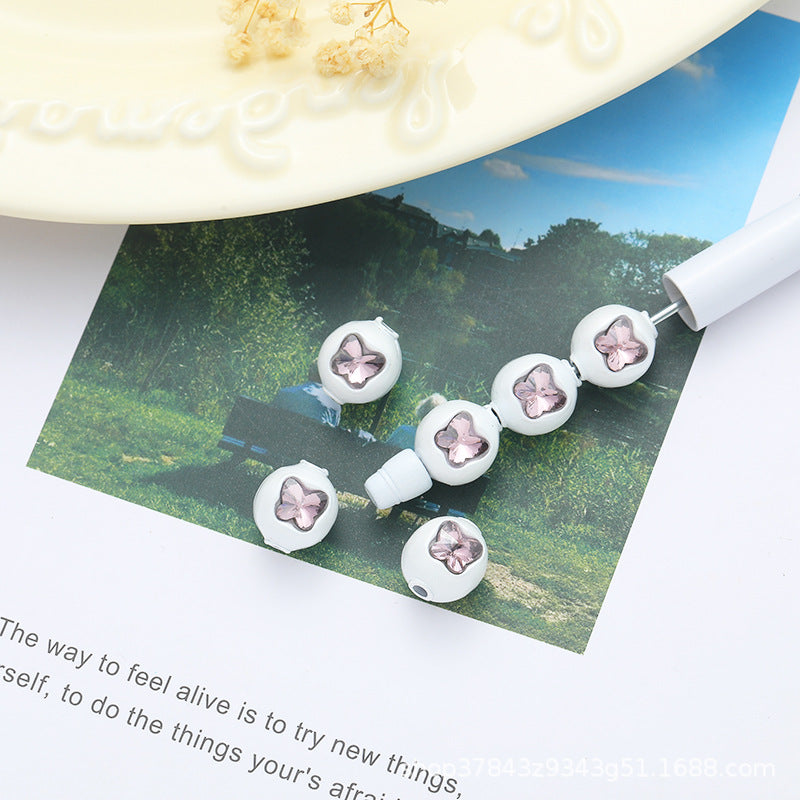 Wholesale 10pcs Butterfly Alloy Straight Hole Cute Beaded Beads