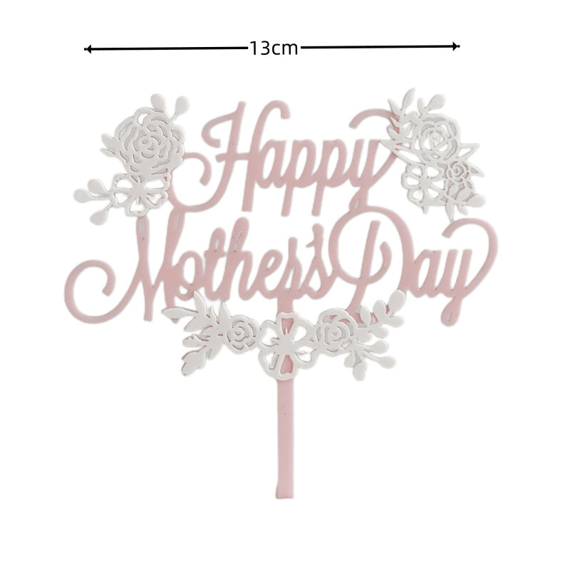 Wholesale10PCS/PACK Mother's Day Butterfly Flower Acrylic Cake Decoration