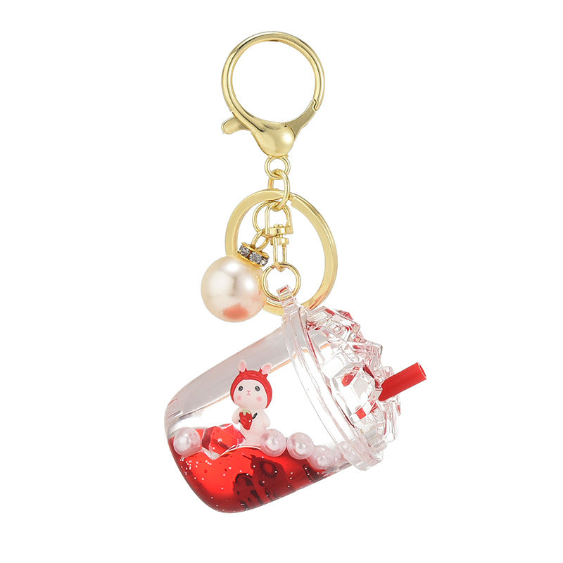 Wholesale Acrylic Oiled Iceberg Cup Rabbit Keychain