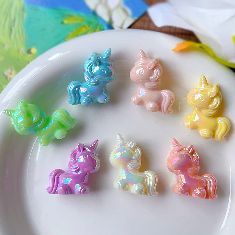 Wholesale Luminous Unicorn Through-hole Bead  Acrylic Beads