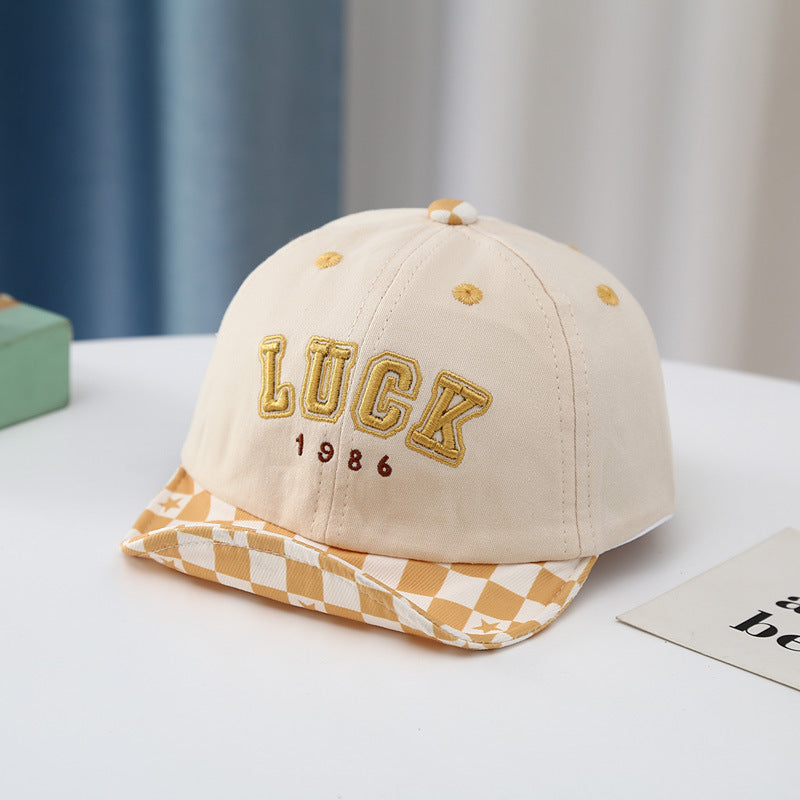 Wholesale Soft Brim Infant and Toddler Embroidered Plaid Letters Visor Baseball Cap
