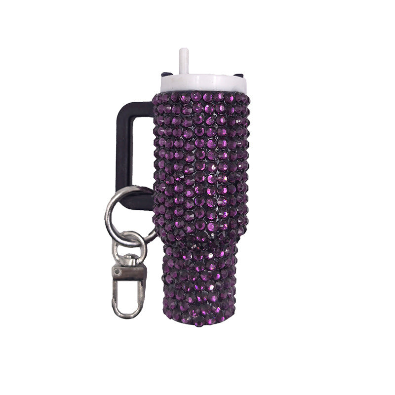 Wholesale Rinestone mini ice bar key chain new keychain pendant mother's day key chain can put lipstick backpack pendant