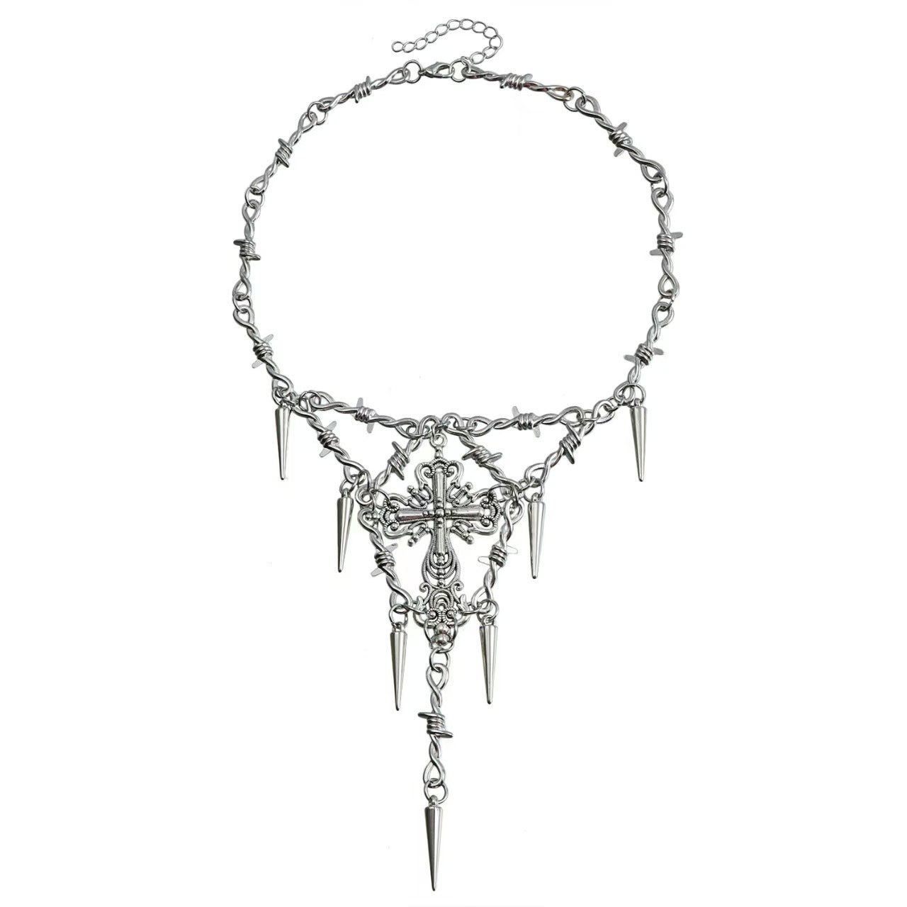 Wholesale Hip-hop style thorn cross clavicle necklace