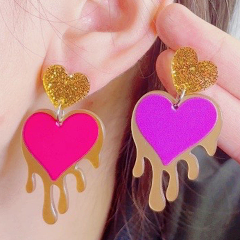 Wholesale Valentine's Day LOVE Letter Acrylic Personality Simple Heart Earrings