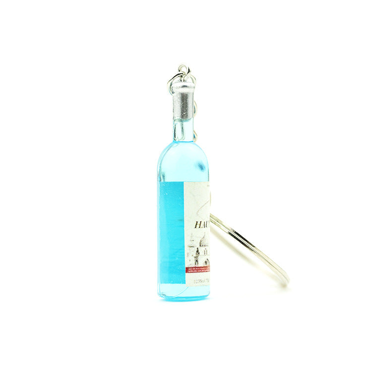Wholesale Resin Imitation Red Wine Bottle Beverage Bottle Keychain