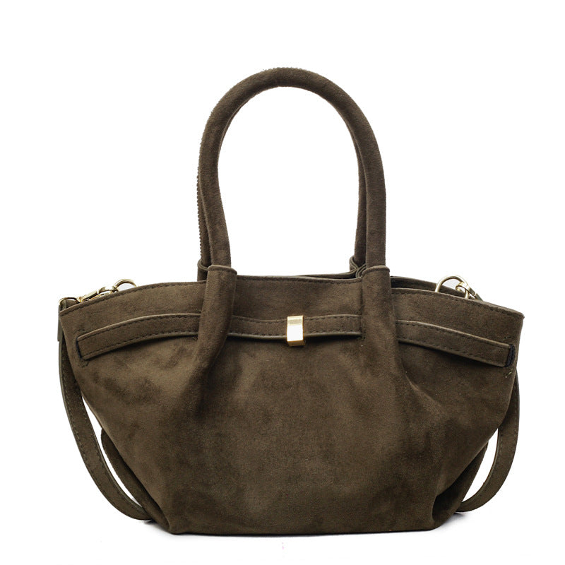 Wholesale Retro PU leather large capacity frosted handheld tote bag shoulder crossbody bag