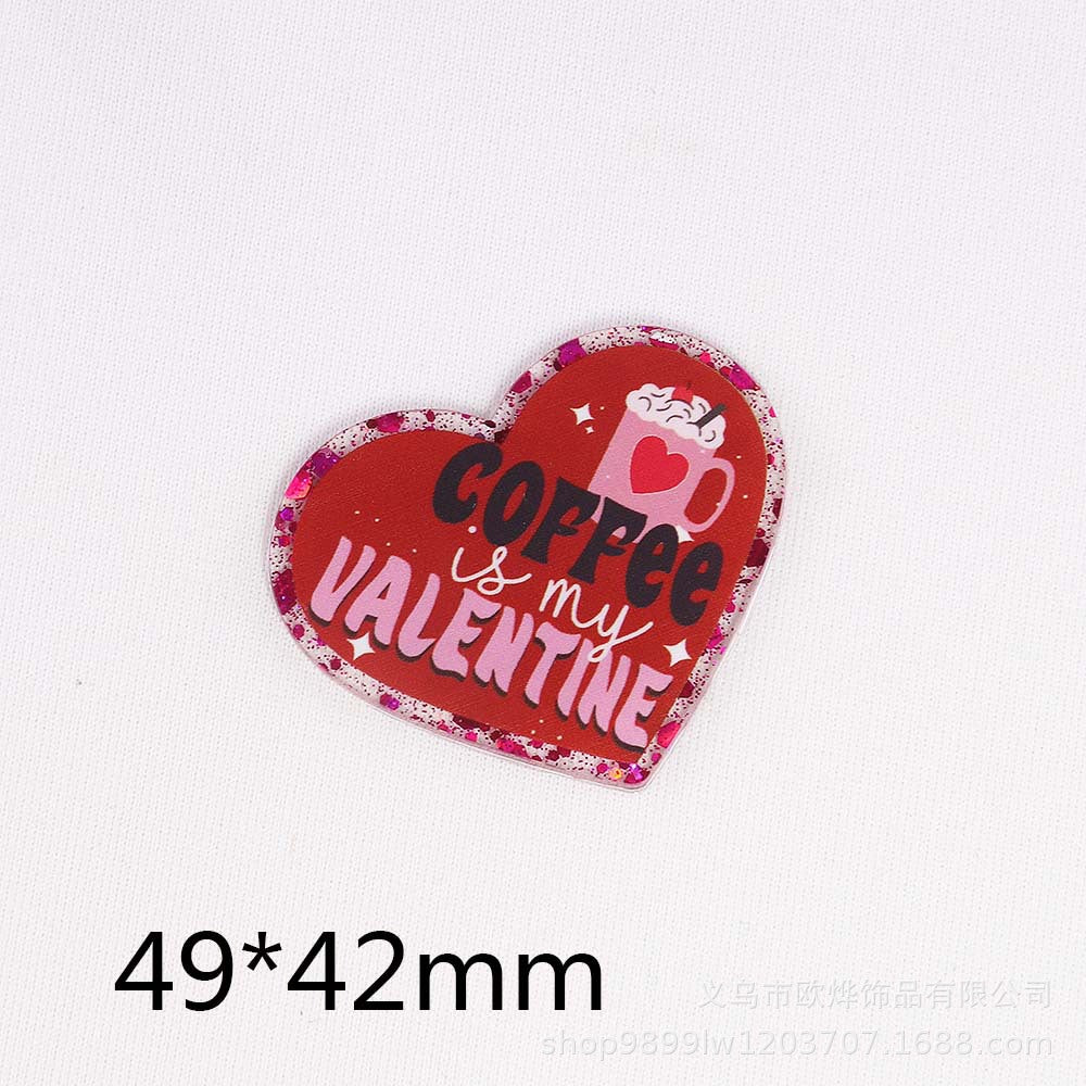 Wholesale 10PCS Valentine's Day Series Peach Heart Bag Pin DIY Patch Jewelry Acrylic