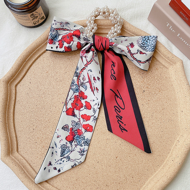 Wholesale Pearl Scarves Summer Thin Hair Scrunchies