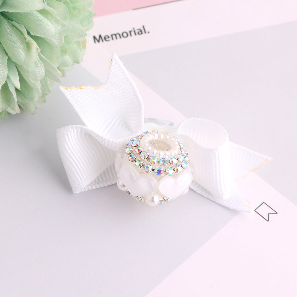 Wholesale Bow Heart Red Acrylic Loose Beads For DIY Phone Chain Keychain Bag Charm Craft Supplies Jewelry Making Gift