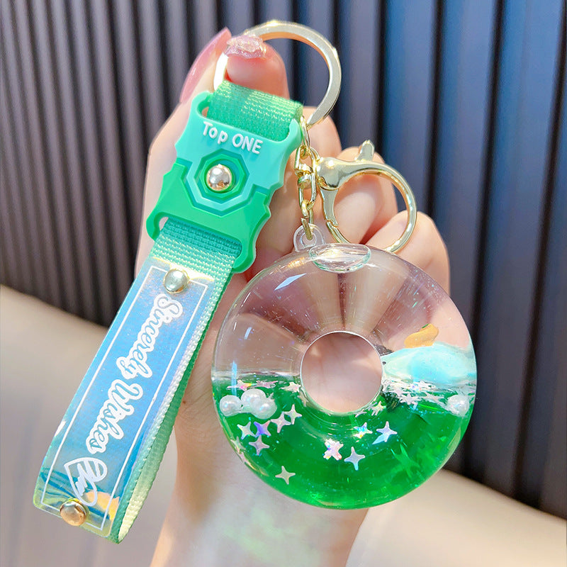 Wholesale Acrylic Oiled Marine Animal Donut Keychain