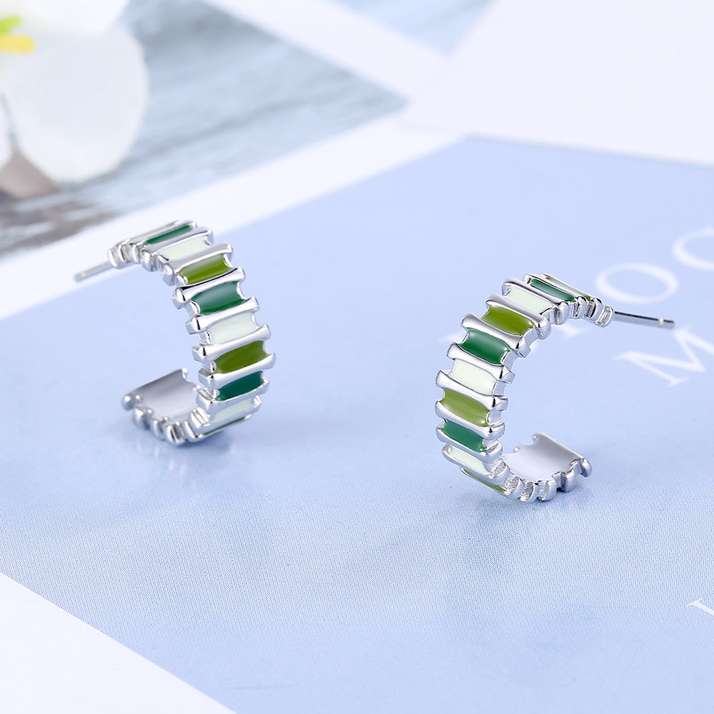 Pendientes de cobre geométricos de forma C al por mayor