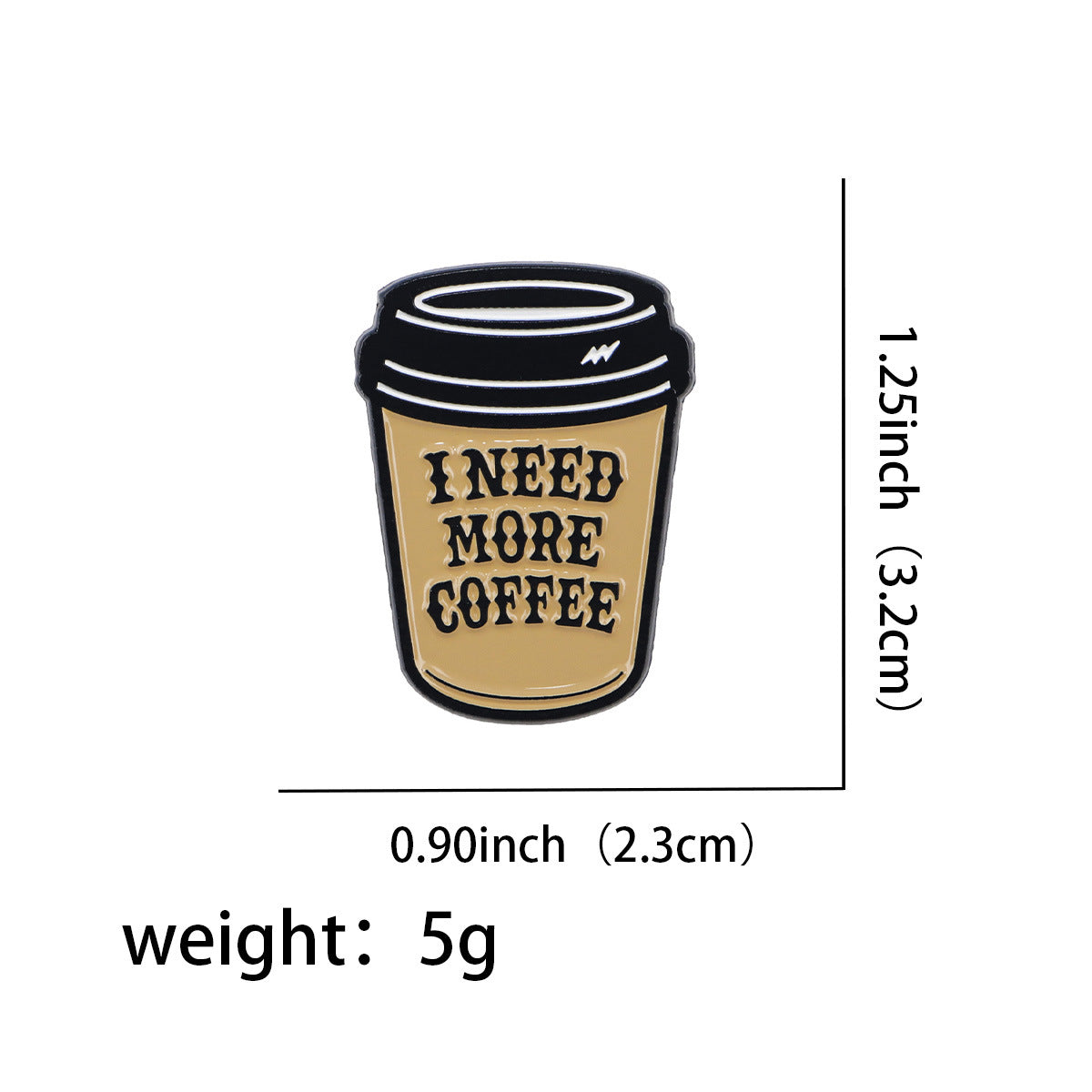 Wholesale Coffee Quote Brooch Cartoon Metal Badge Accessory