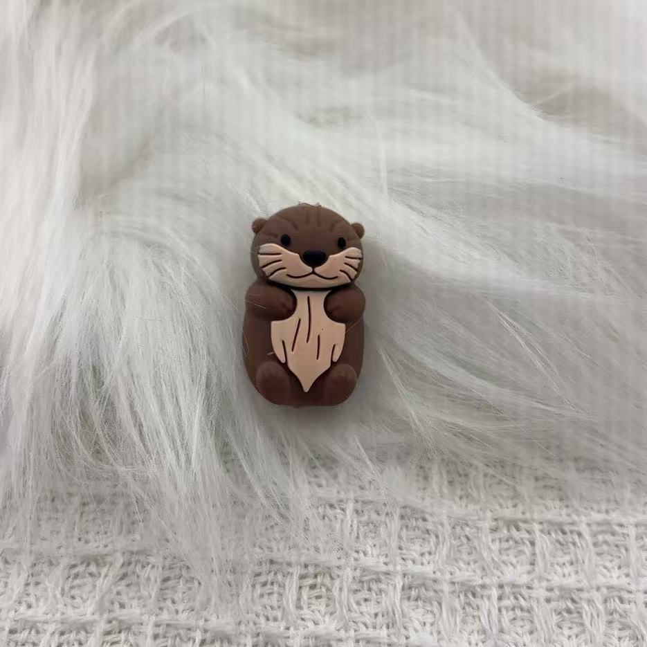 Wholesale 10pcs Silicone creative beads groundhog silicone beads